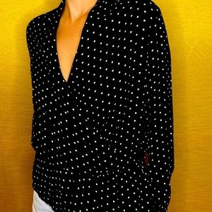 Pepper polka dot Vneck blouse